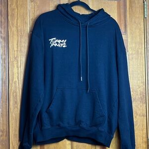 Men's Size XL Tommy Innit Pogchamp Graphic Hoodie Heavyweight Black w/ White